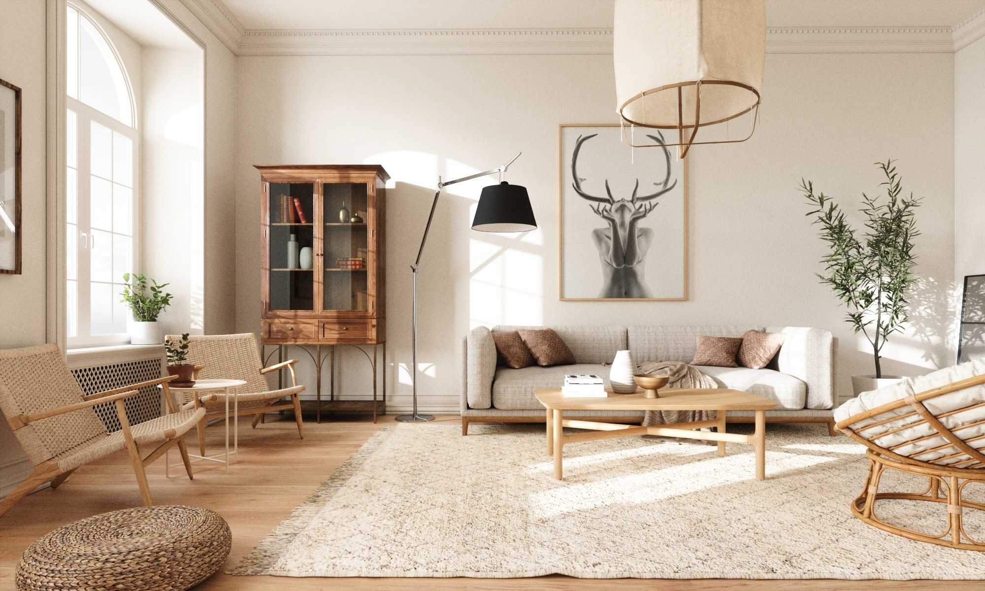 Warm Minimalist Living Room Furniture – Stylish & Cozy Designs