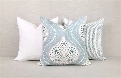 Buy Light Blue and Cream Throw Pillows